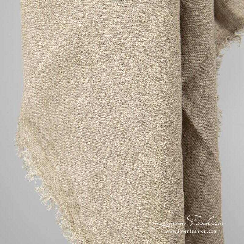 100% linen scarf in brownish grey color.