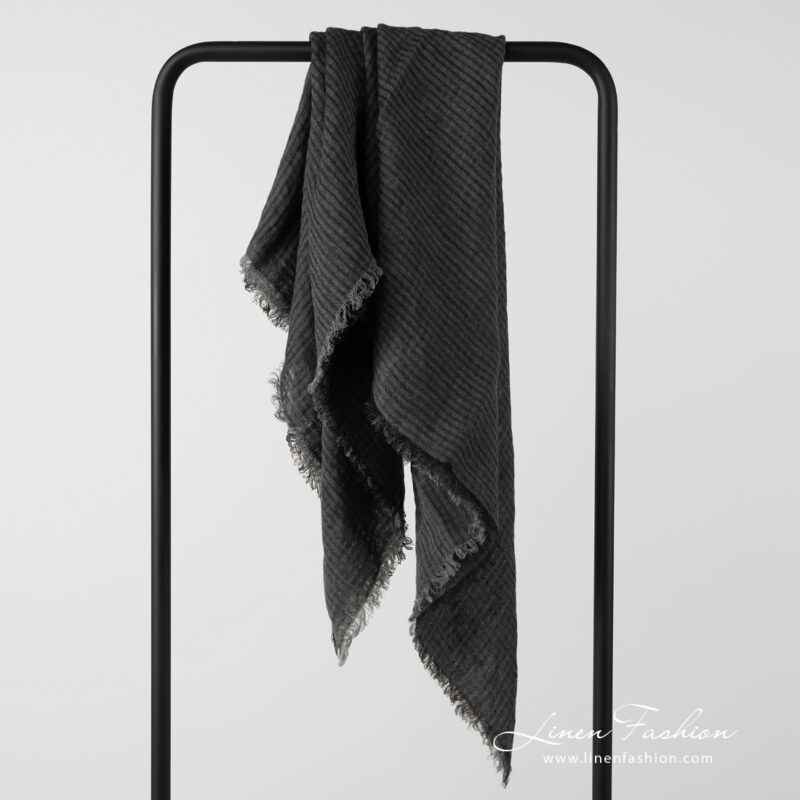 grey linen scarf.