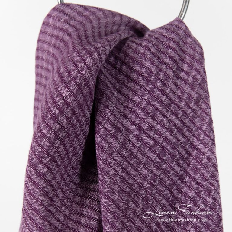 MARE violet linen scarf in transparent openweave checks
