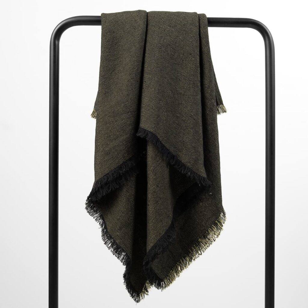linen black golden scarf