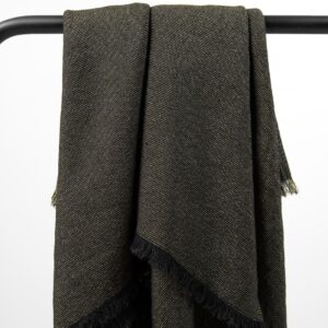 linen black golden scarf washed