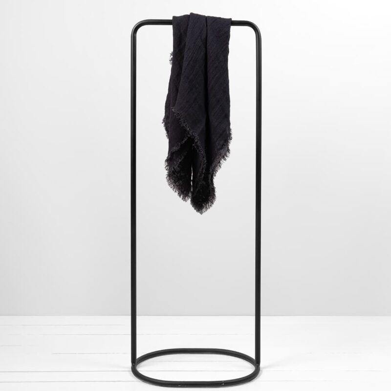 black linen scarf, washed