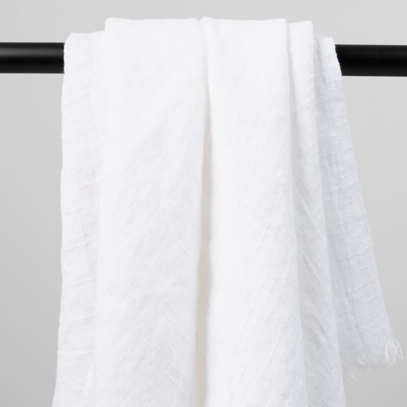 white linen scarf, washed