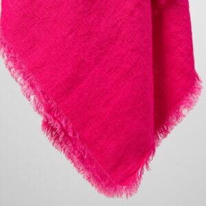fuchsia linen scarf, with fringes