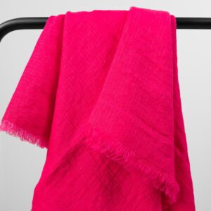 fuchsia linen scarf, washed