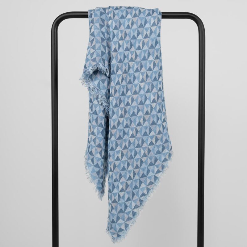 Blue linen scarf