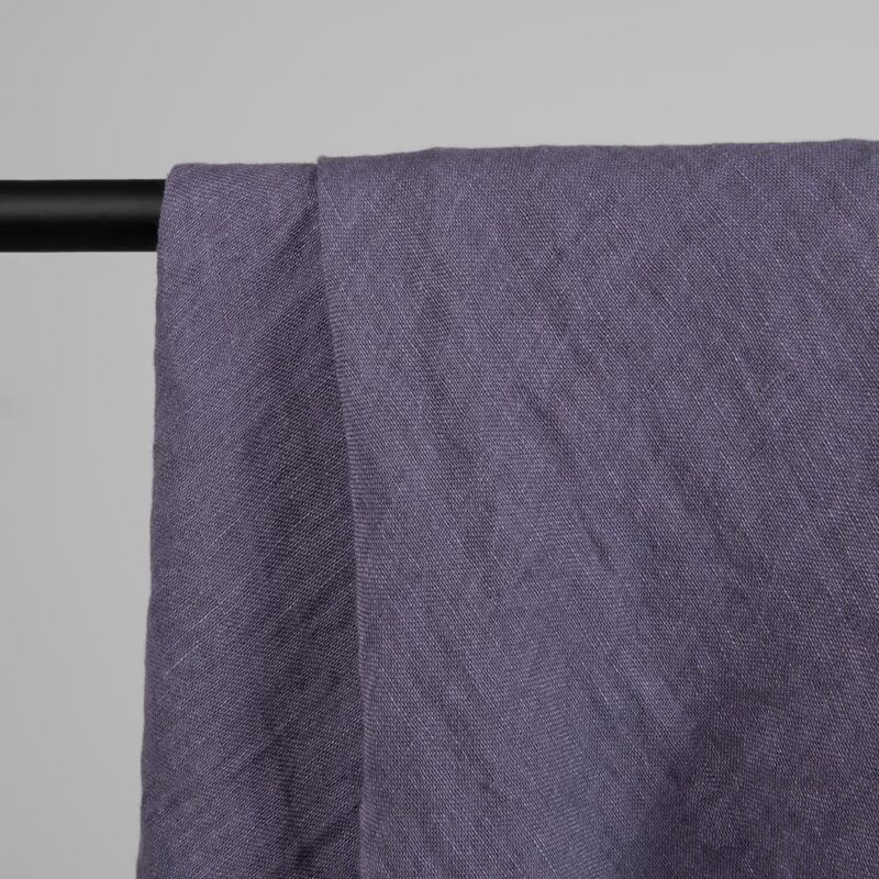 Violet linen scarf, plain weave