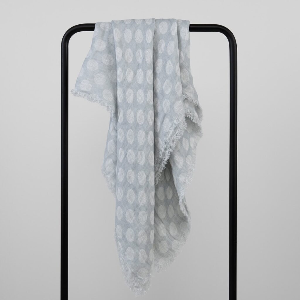 Light grey linen scarf