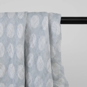 Light grey linen scarf, bubble pattern