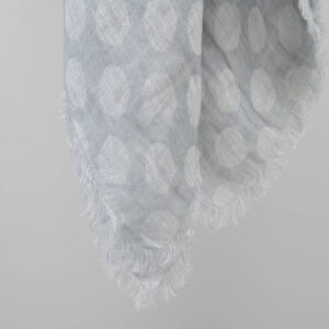 Light grey linen scarf with fringe