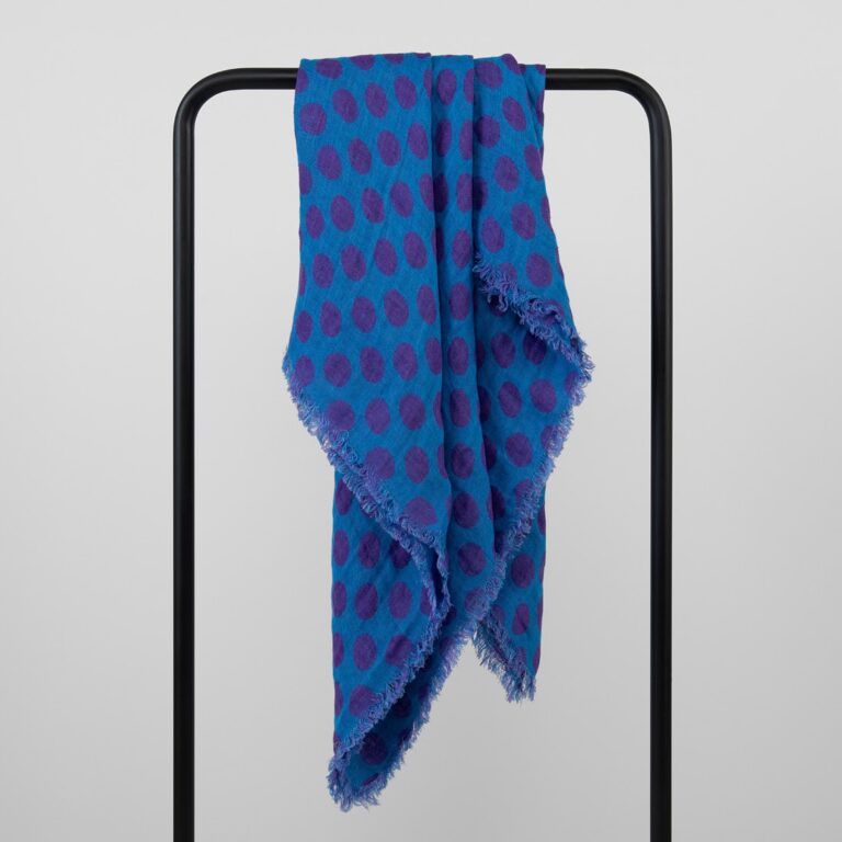 Blue linen scarf