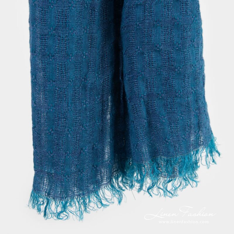 GALAXY blue shawl with fringes