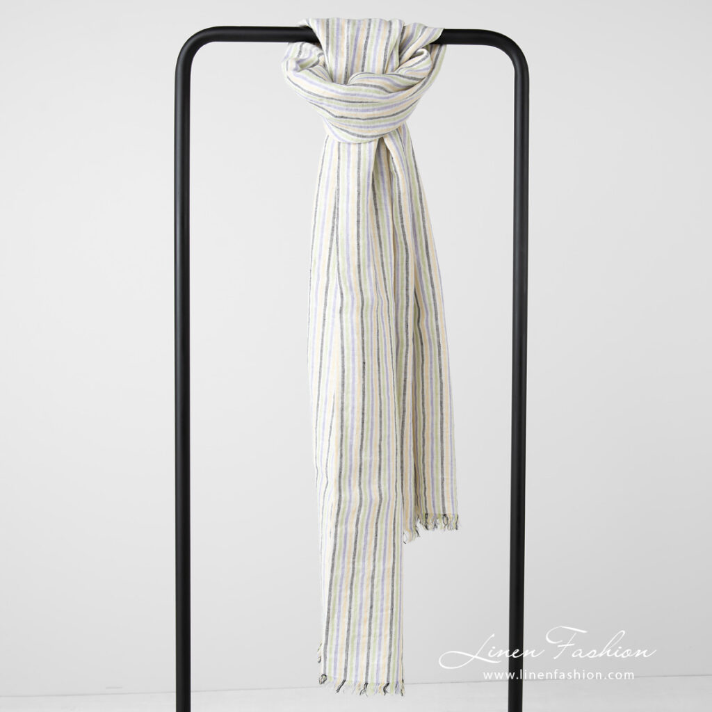 striped linen shawl.