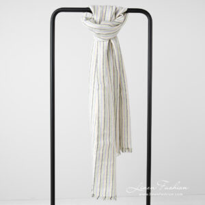 striped linen shawl.