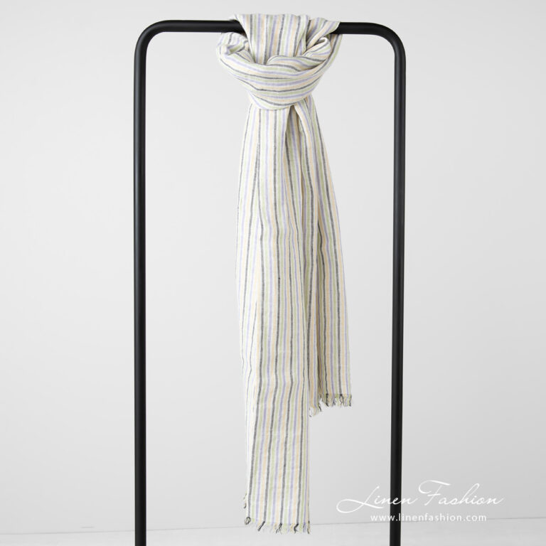 striped linen shawl.