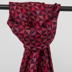 Red linen shawl geometric pattern