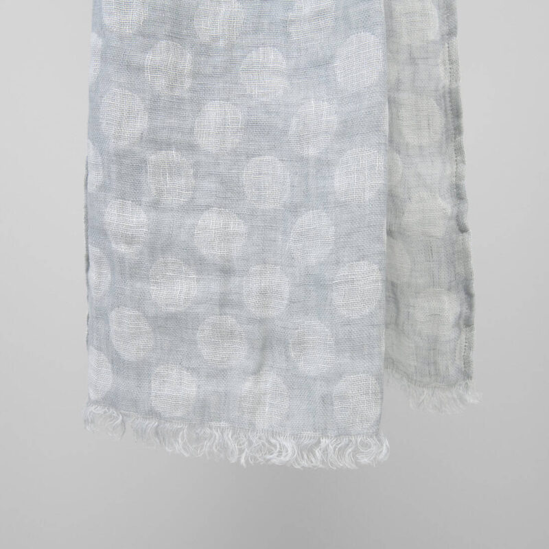 Light grey linen shawl, bubble pattern