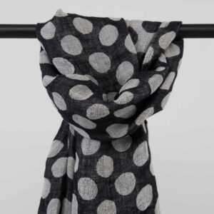 Black linen shawl, washed fabric