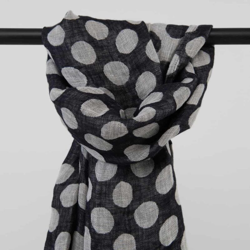 Black linen shawl, washed fabric