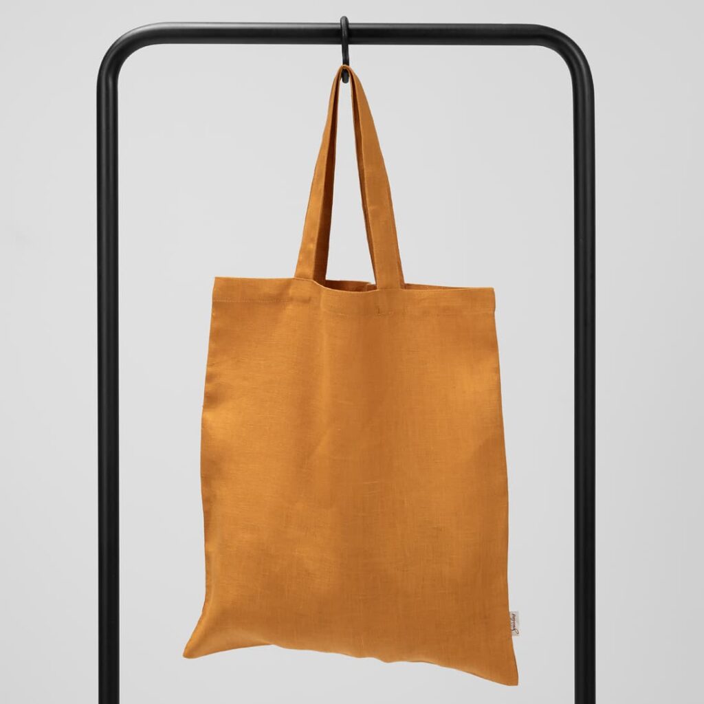 yellow linen bag