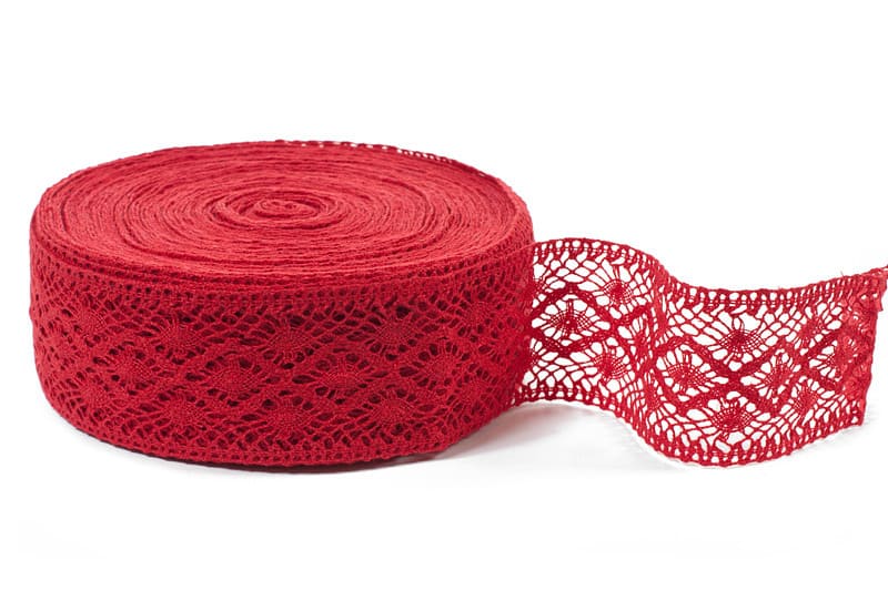 Czerwona lniana koronka Nr. 25