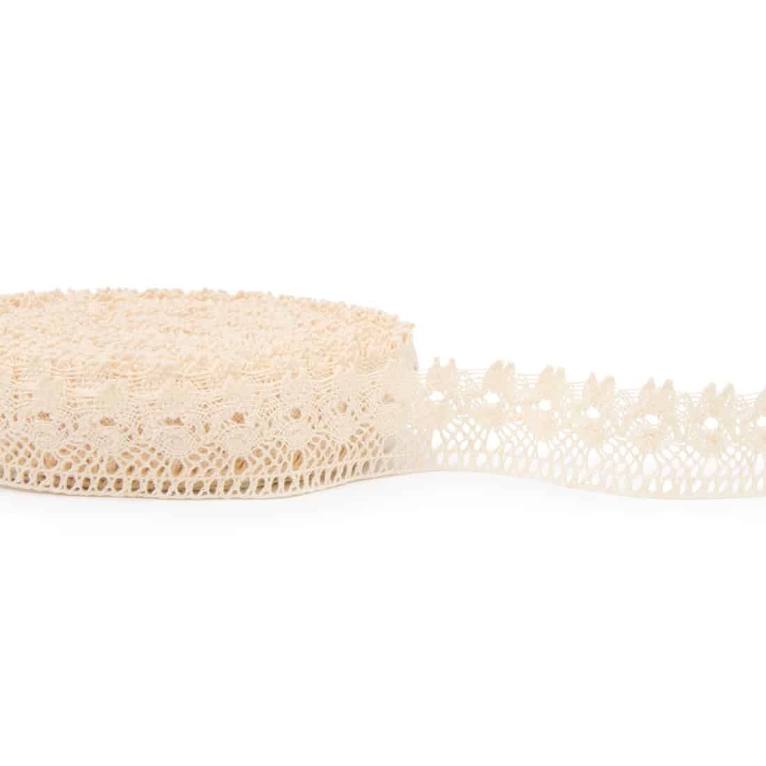 Lniana koronka o lekko żółtawej barwie Nr. 48