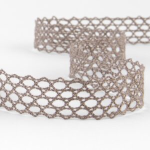 Linen lace dark beige No. 81, 2cm width