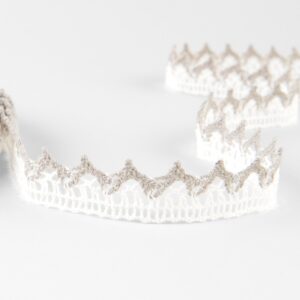 Linen lace white and natural No. 91, 2cm width