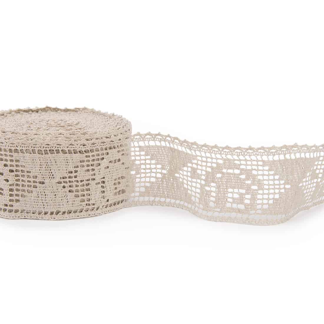 Lniana koronka naturalnie szara Nr.55