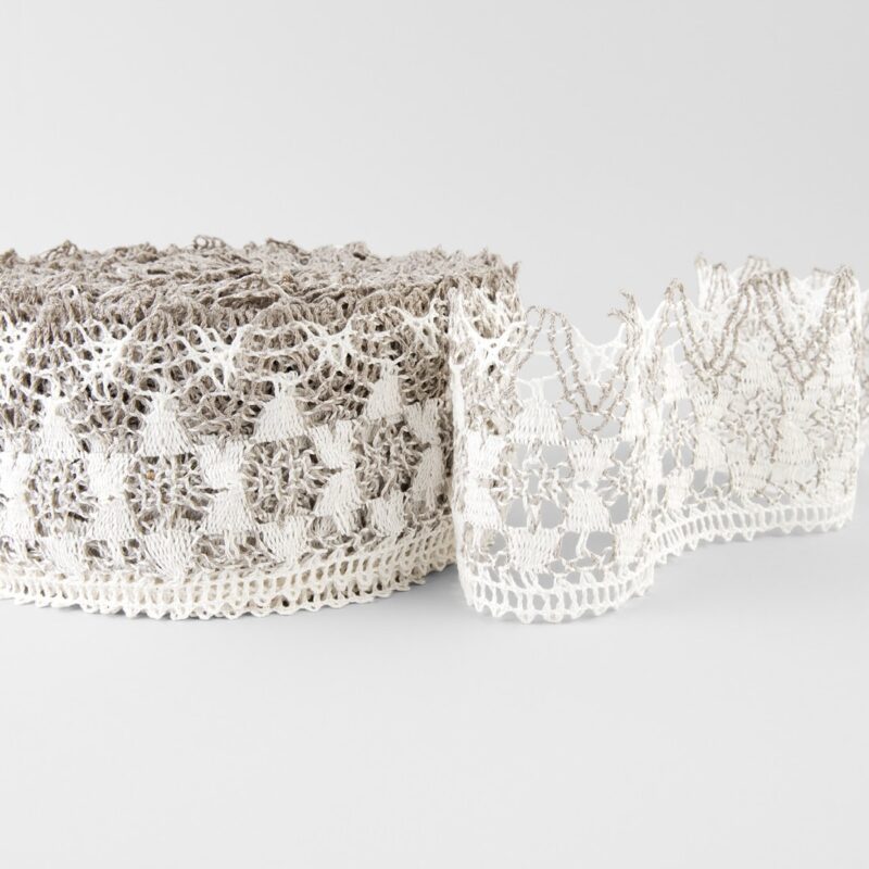 Linen lace white and natural No. 80