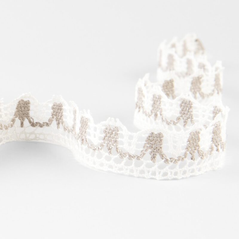 Linen lace white and natural No. 89, 2cm width