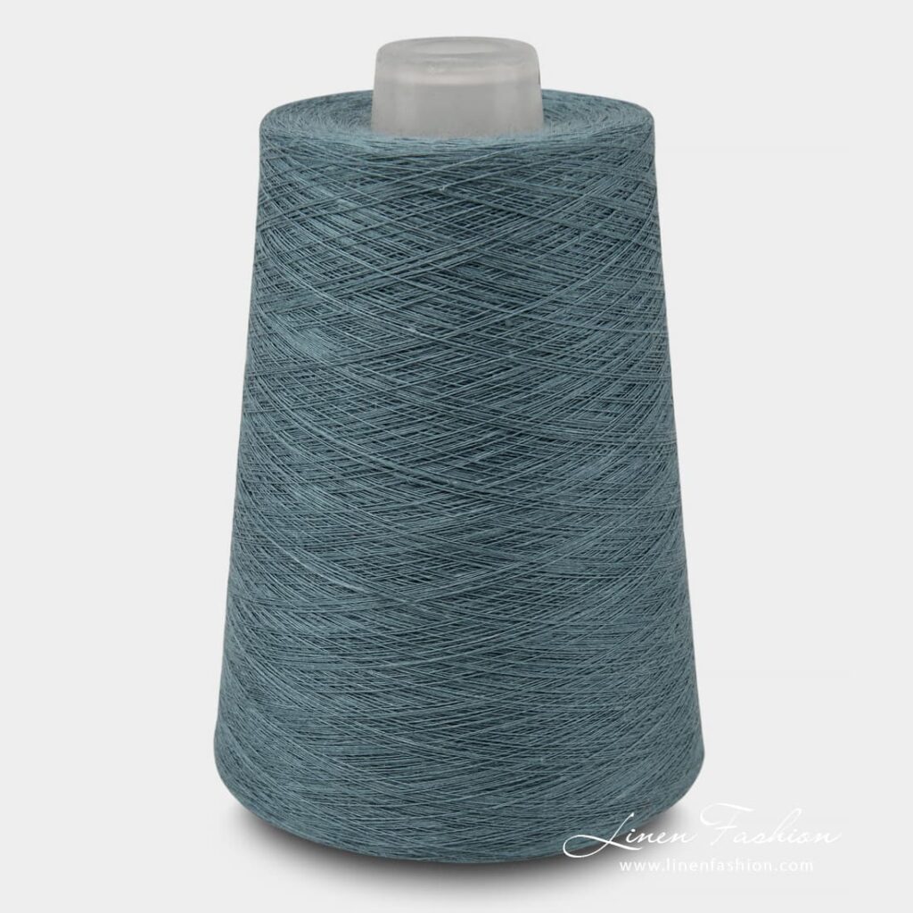 Linen Yarns In Greyish Denim Blue Colour