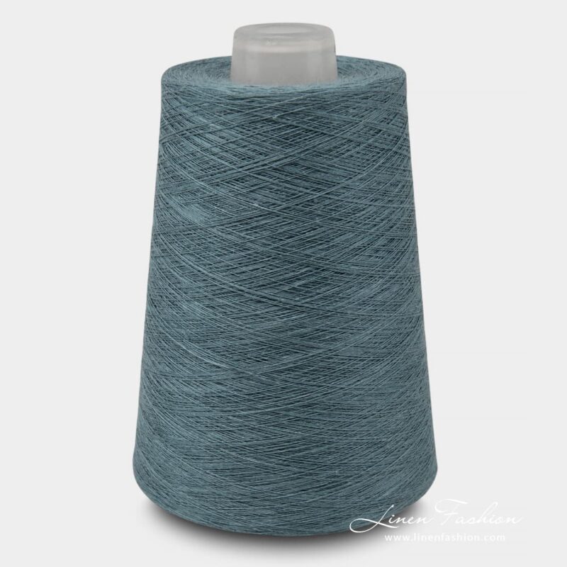 Linen Yarns In Greyish Denim Blue Colour