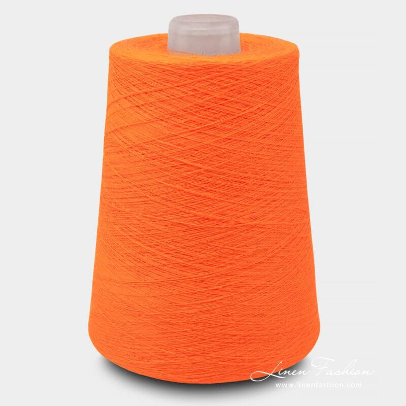 Linen Yarns In Vibrant Orange Color