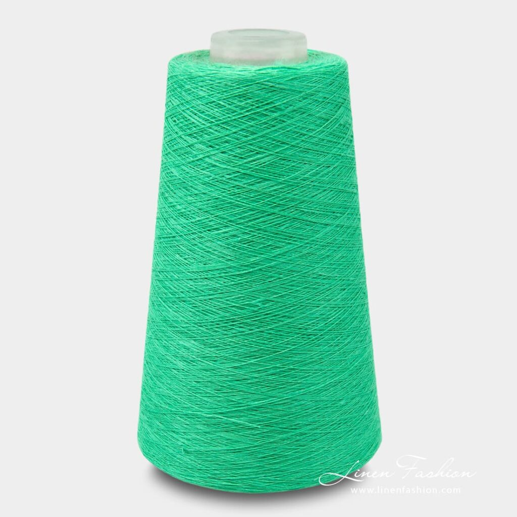 Linen yarns in neon green color - 9(3)