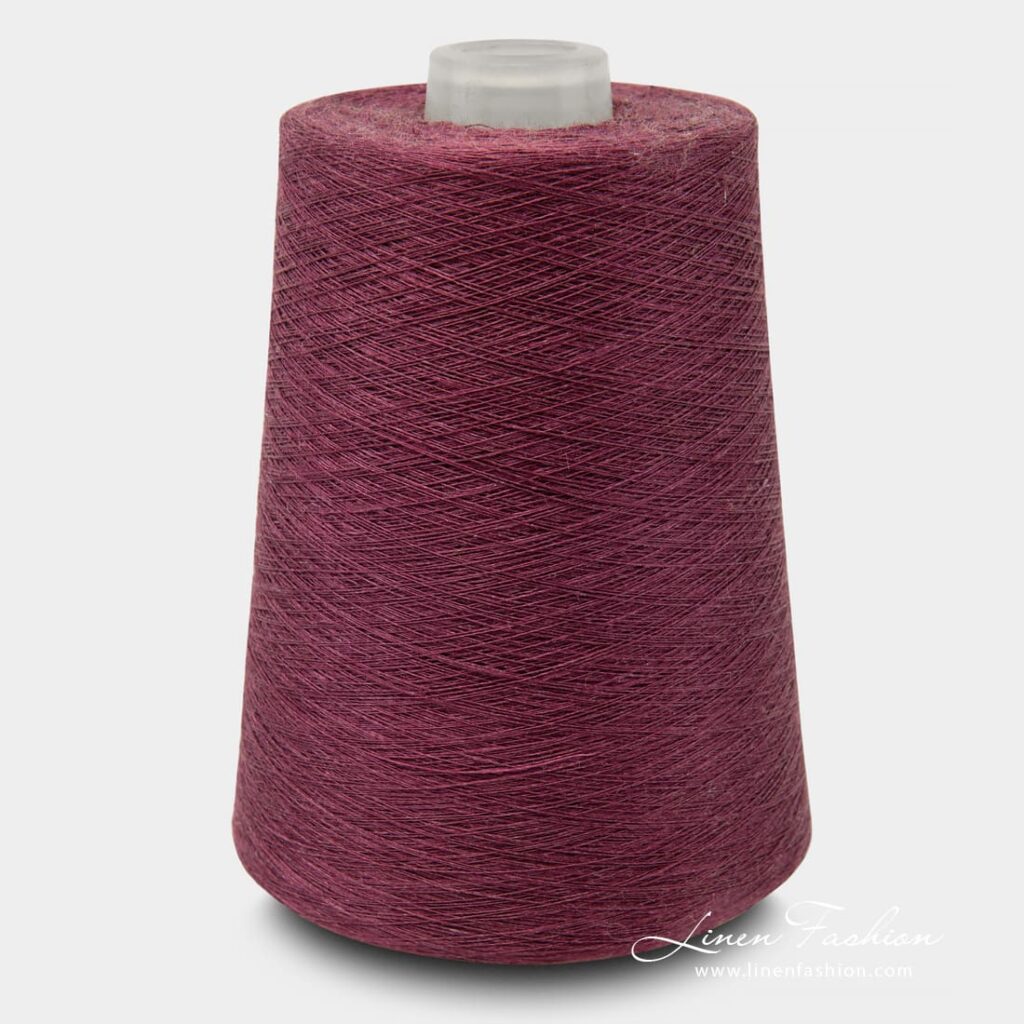 Linen Yarns In Boysenberry Colour