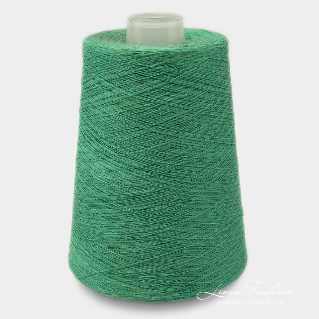 Linen yarns in spinach green color - 9(10)