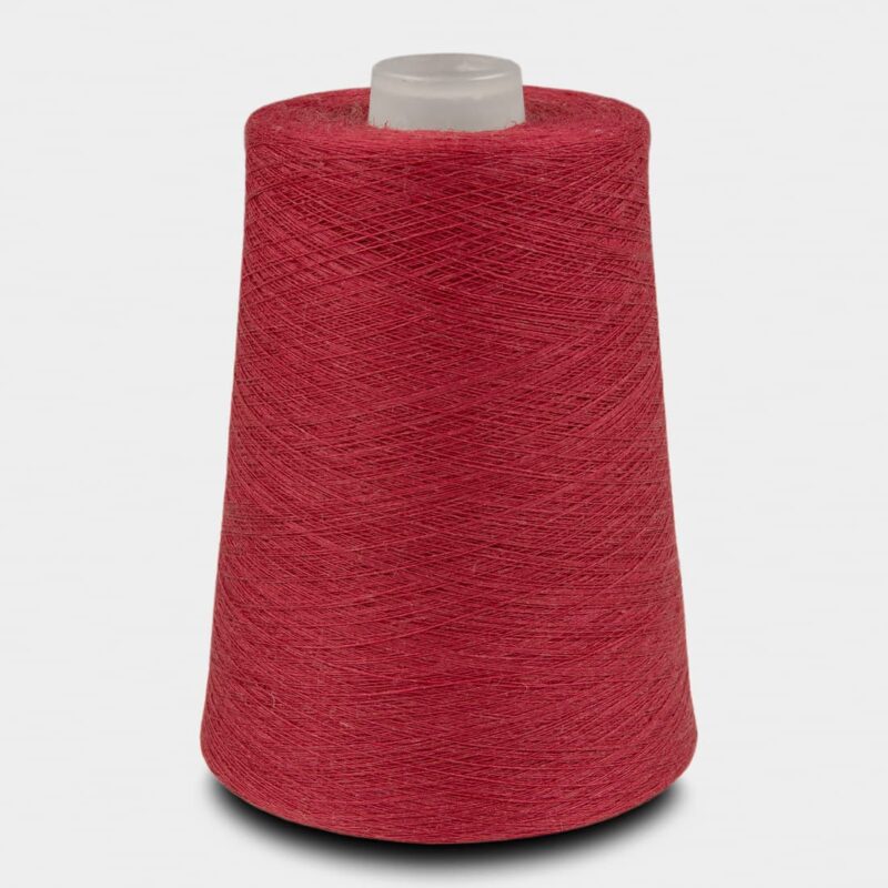 Linen yarn raspberry red