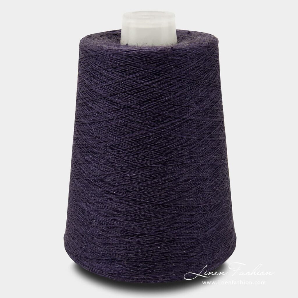 Linen yarns in dark cobalt blue color - 2(19)
