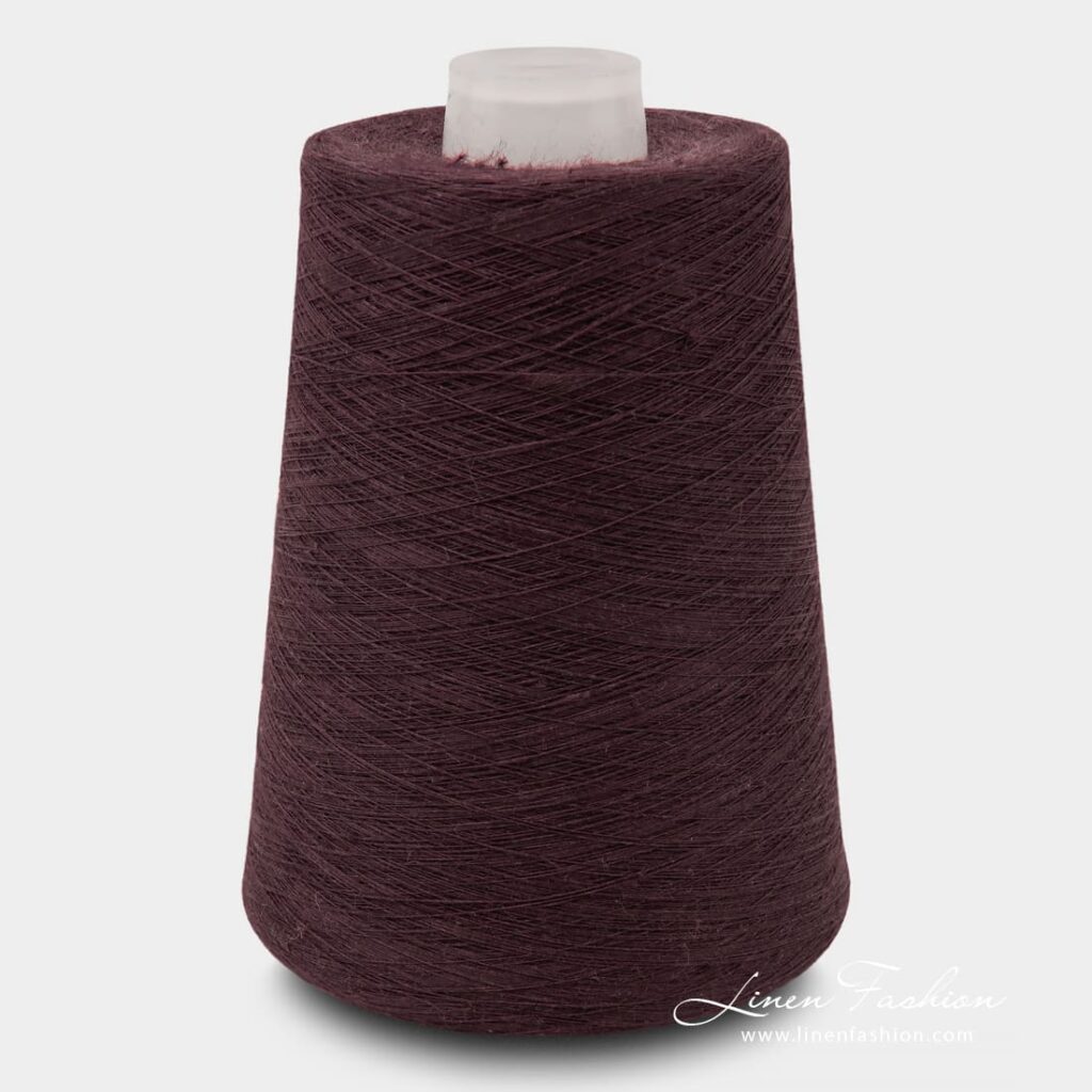 Linen Yarns In Aubergine Color 3(11)