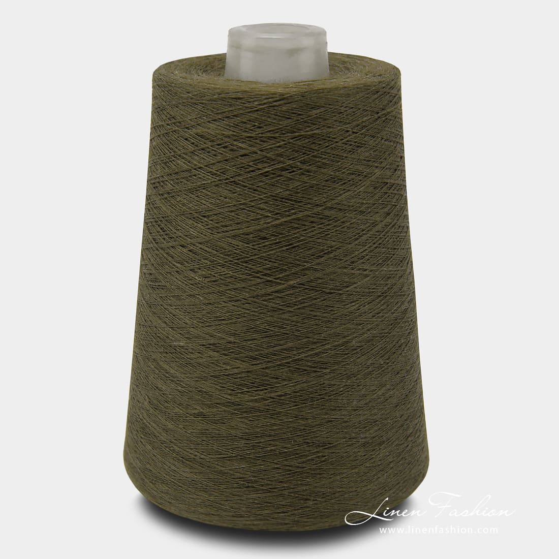 Linen yarns in forest green color - 4(3)