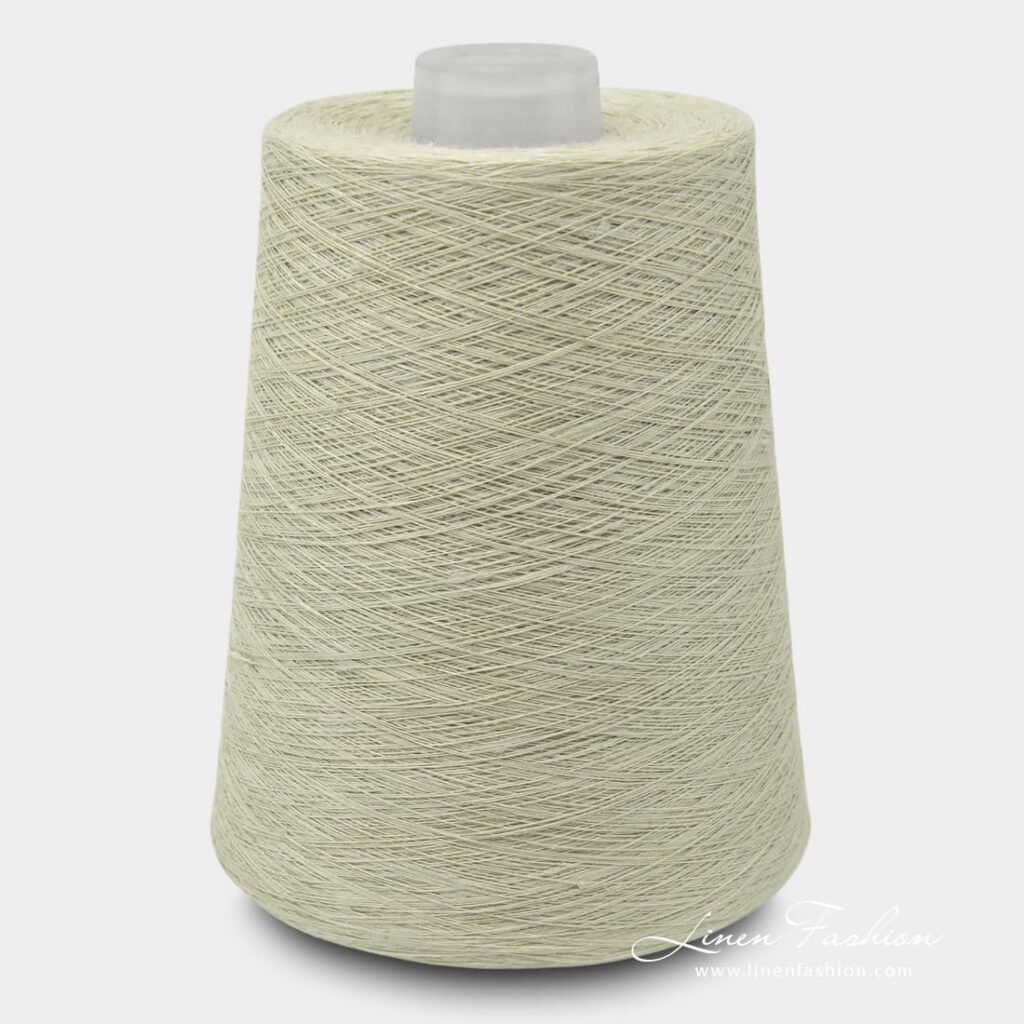 Linen Yarns In Light Greyish Green Color