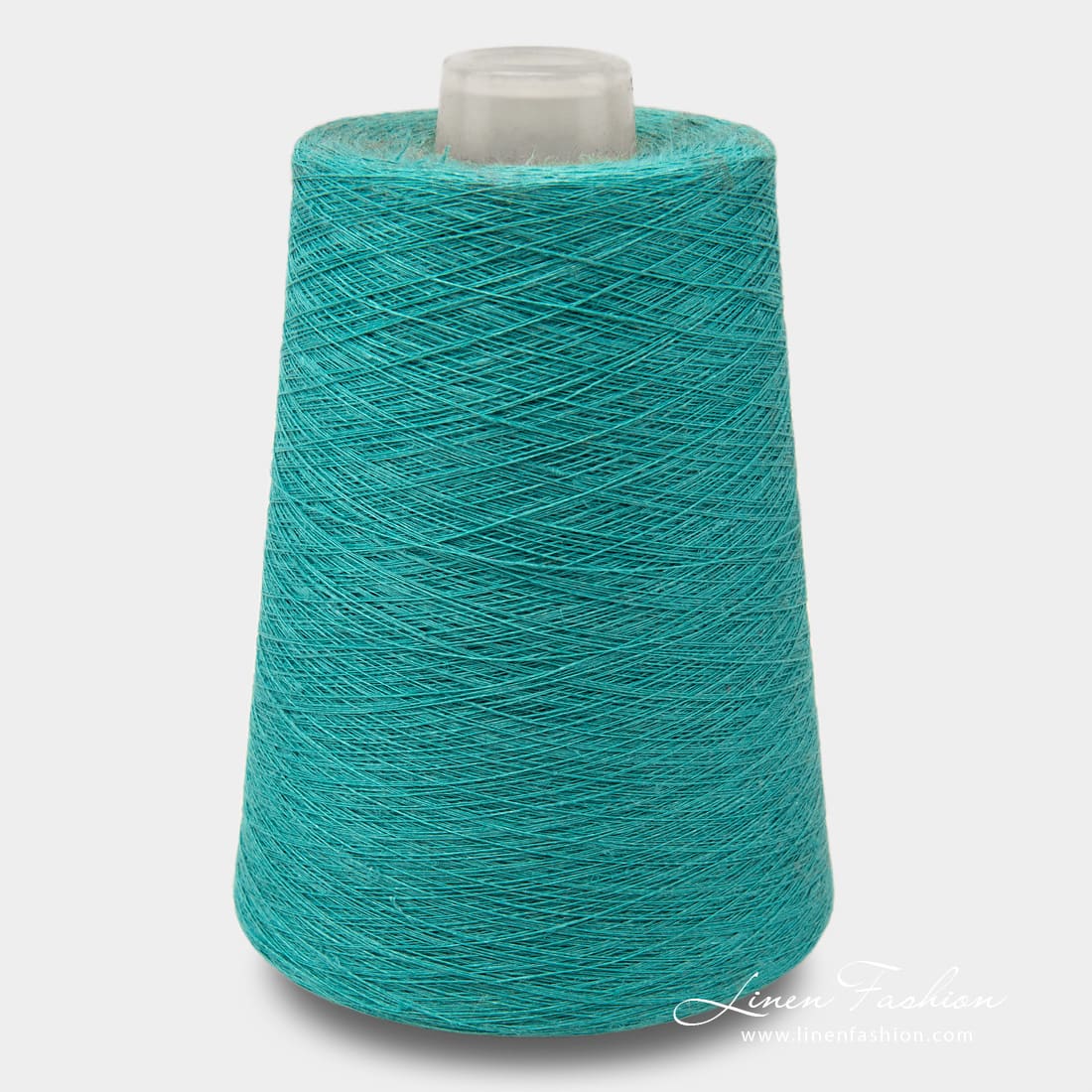 Linen yarns in turquoise green color - 4(15)