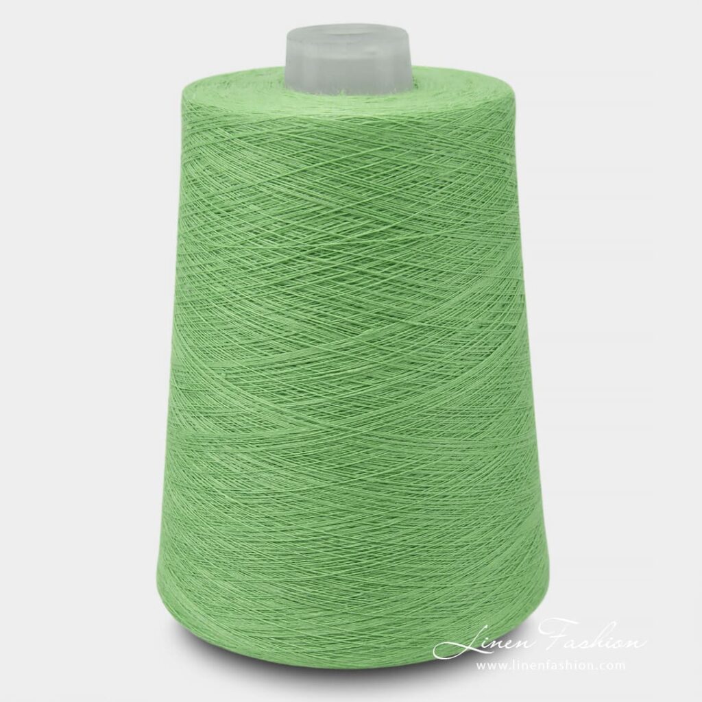 Linen Yarns In Lime Green Color