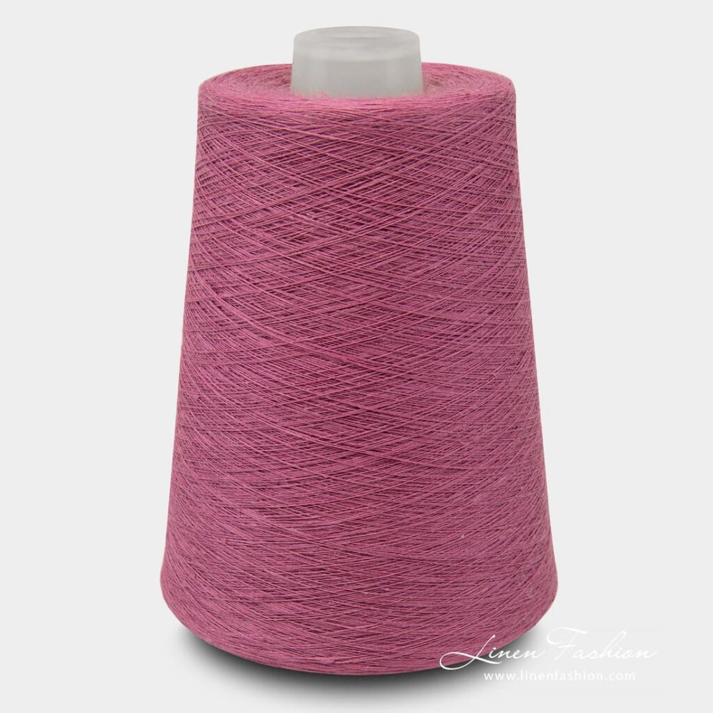 Linen Yarns In Berry Pink Color 10(14)