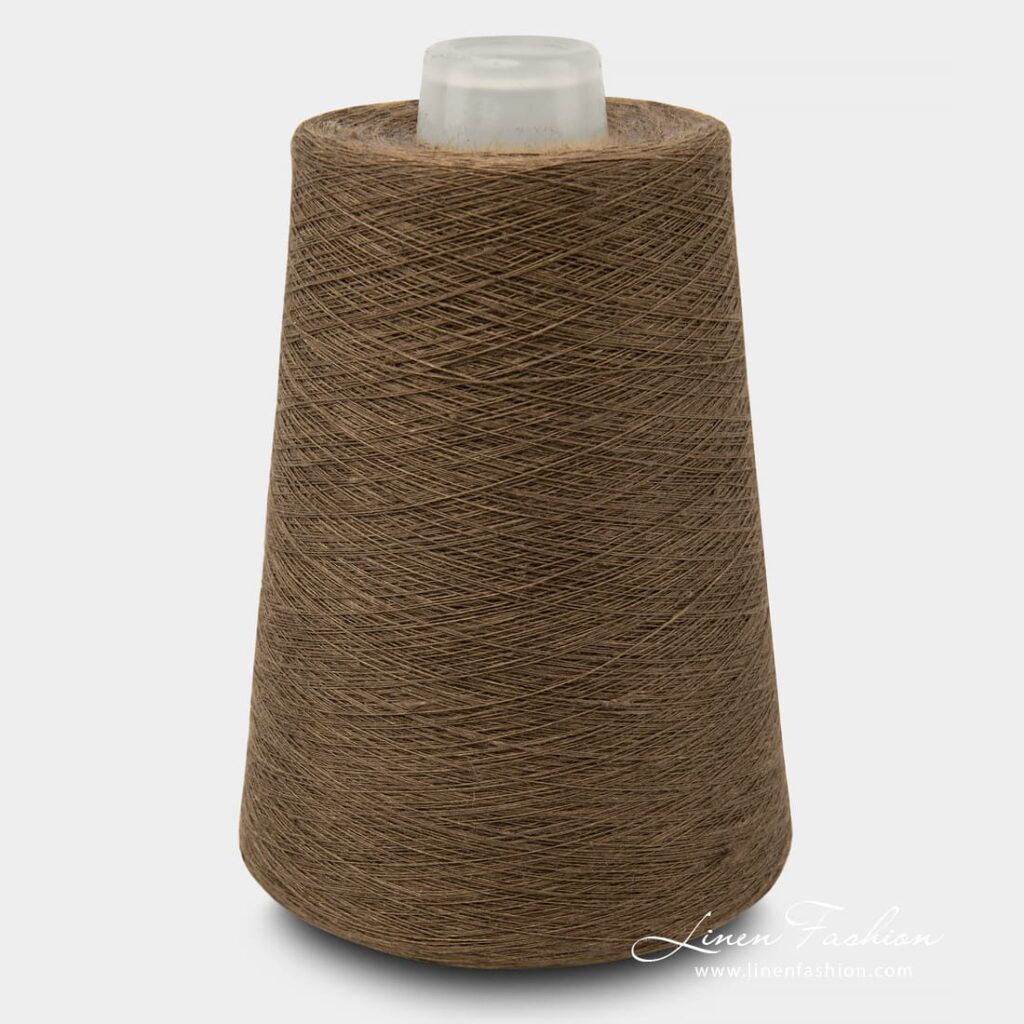 Linen Yarns In Chocolate Brown Color 11(28)