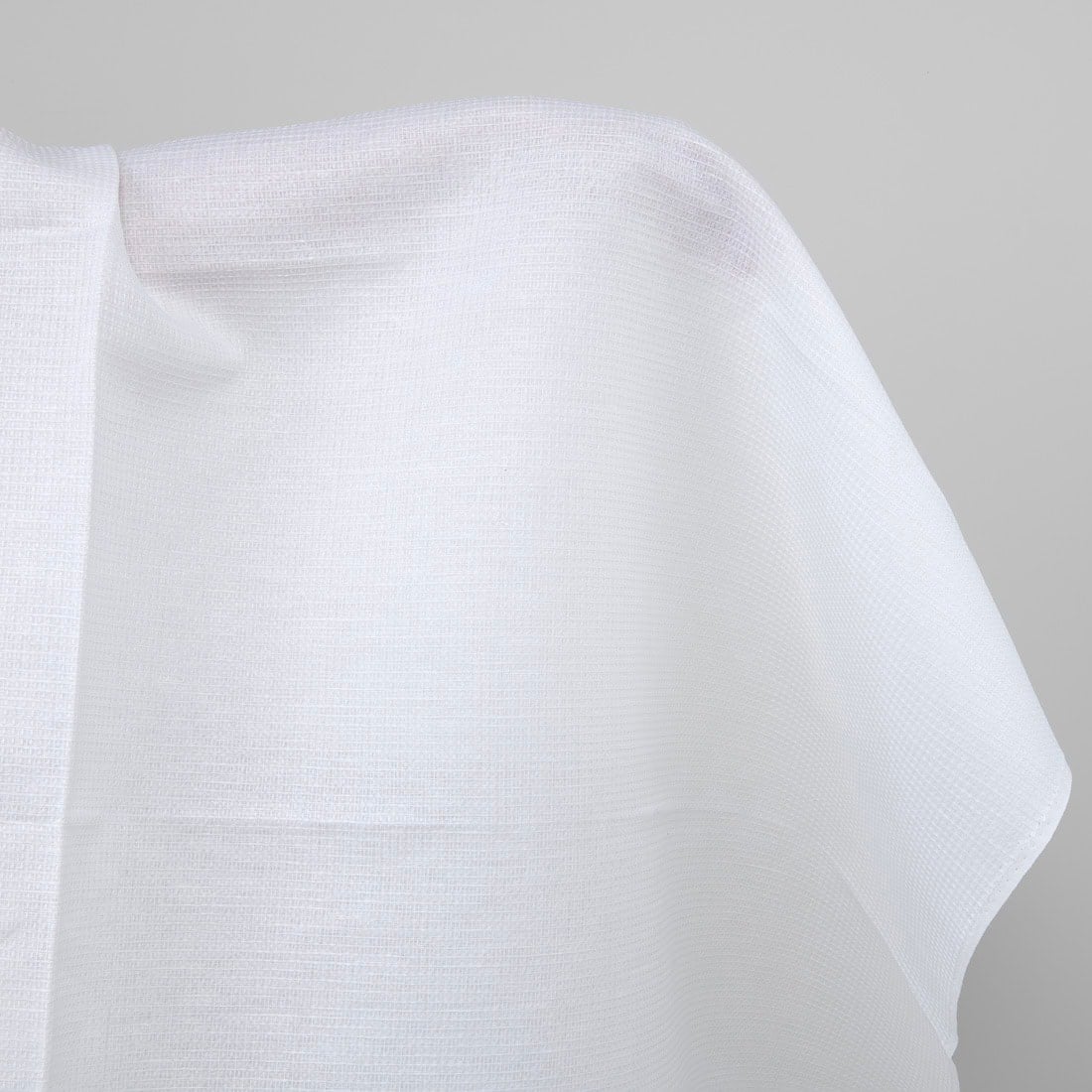 Optical white linen cotton waffle fabric
