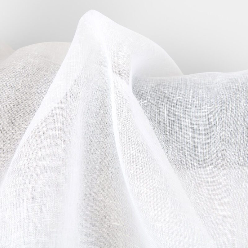 Linen fabric sheer optical white, lightweight