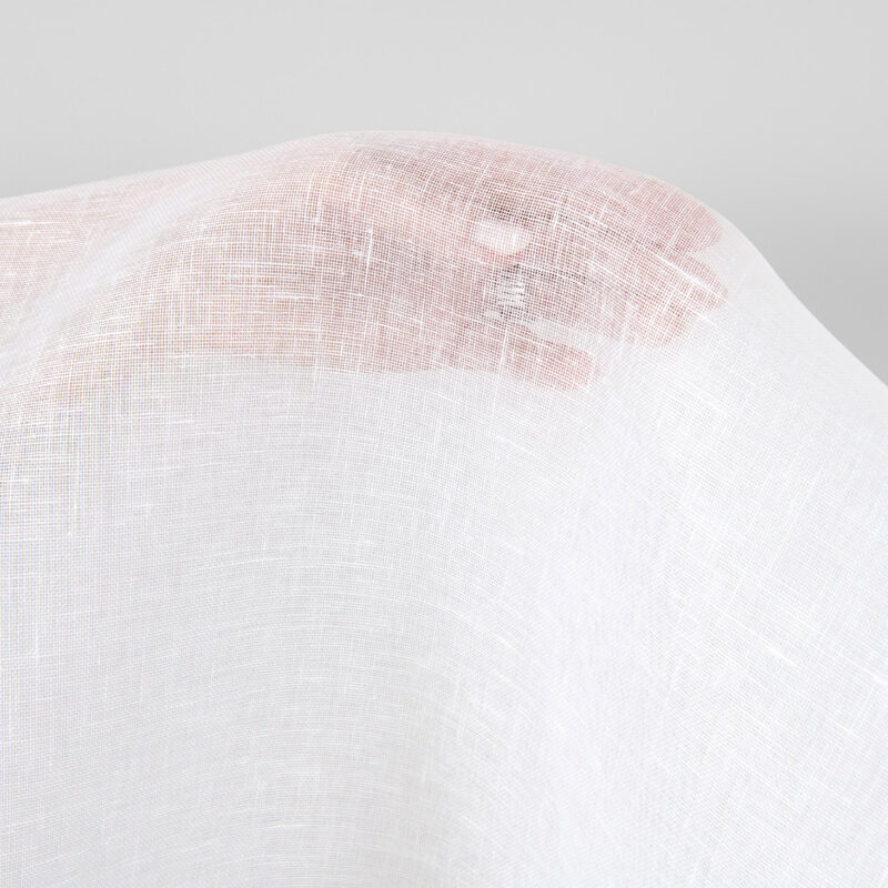 Linen fabric sheer optical white, transparent