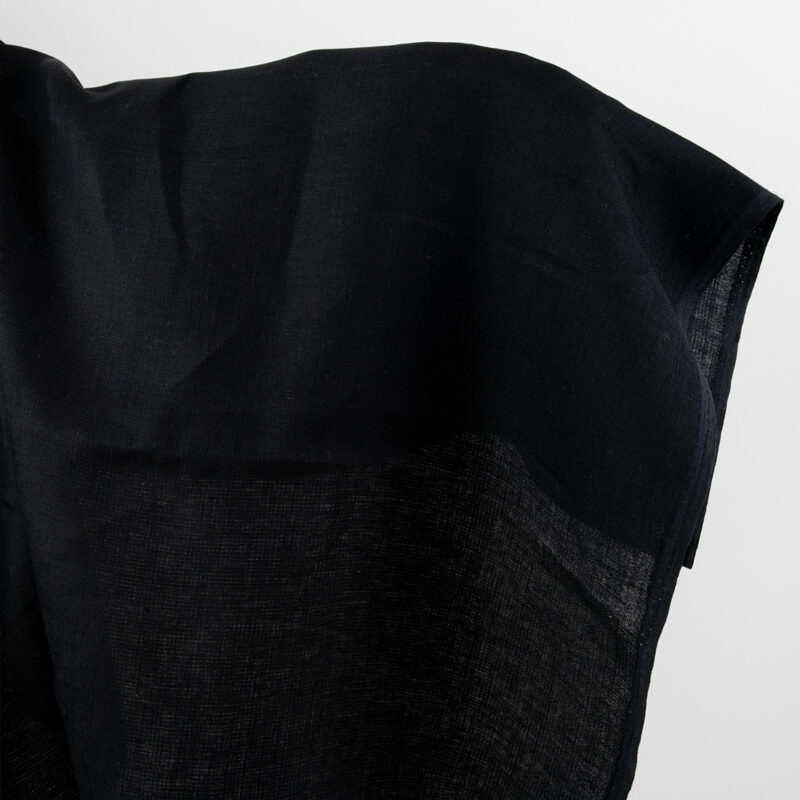 Linen fabric black double-layer